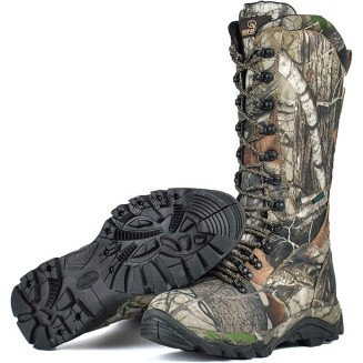 Men's Waterproof Hunting Boots Snakeproof Boots Lightweight Side-Zip Mud Boots, 16 Inches Non-slip Outdoor Shoes