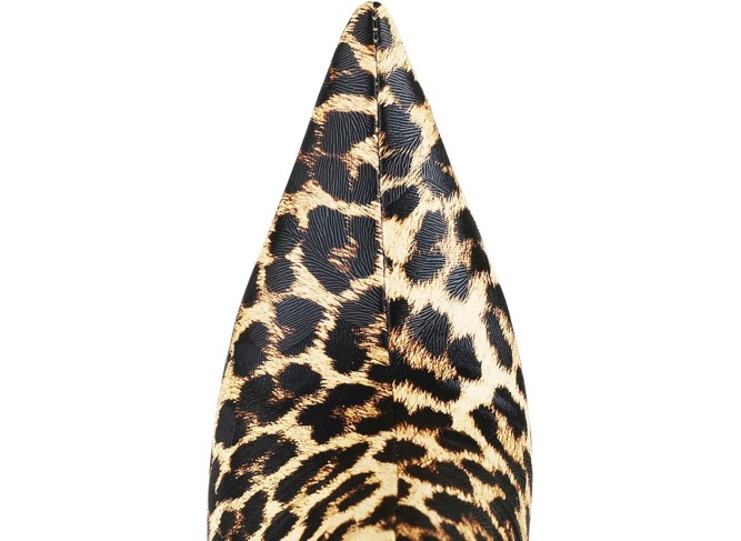 High Heels Women's Over The Knee Boots Stiletto Pointed Toe Leopard Print Pumps Zipper Nightclub Dress Shoes