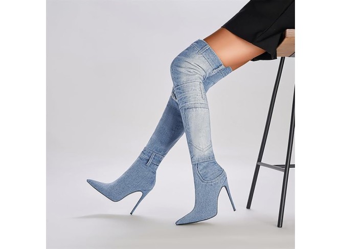 Over The Knee Boots for Women, Thigh High Boots, Pointed Toe Stiletto Heel Over The Knee Boots, Over Knee Boots, Women's Over-the-knee Boots