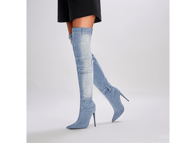 Over The Knee Boots for Women, Thigh High Boots, Pointed Toe Stiletto Heel Over The Knee Boots, Over Knee Boots, Women's Over-the-knee Boots