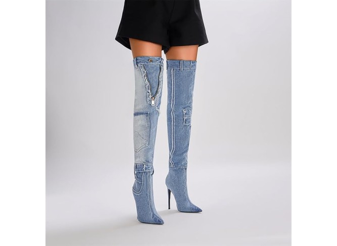 Over The Knee Boots for Women, Thigh High Boots, Pointed Toe Stiletto Heel Over The Knee Boots, Over Knee Boots, Women's Over-the-knee Boots
