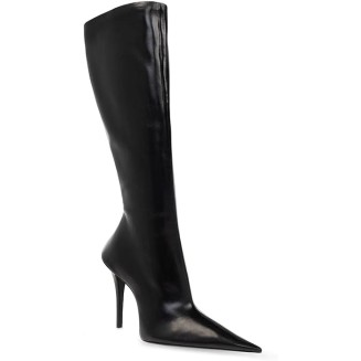 10cm Large Size Women's Boots Pointed Toe High Heel Knee-High Boots Side Zipper Stiletto Heel Nude Boots
