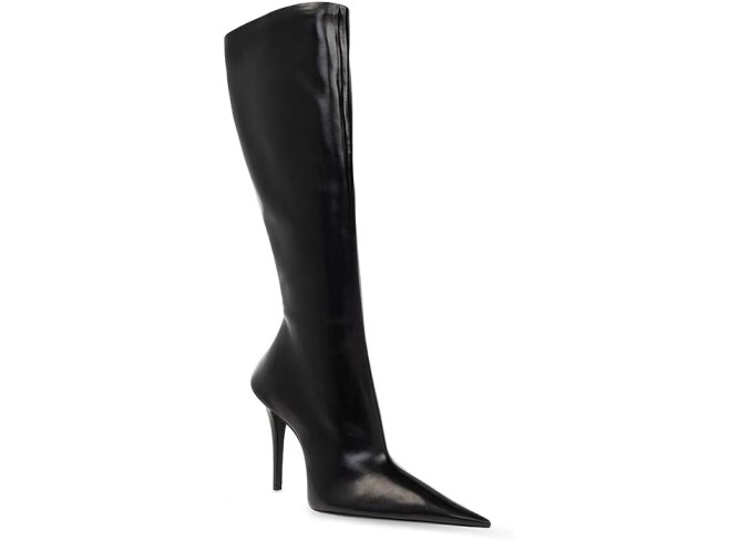 10cm Large Size Women's Boots Pointed Toe High Heel Knee-High Boots Side Zipper Stiletto Heel Nude Boots