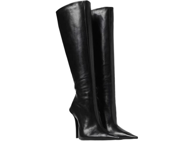 10cm Large Size Women's Boots Pointed Toe High Heel Knee-High Boots Side Zipper Stiletto Heel Nude Boots