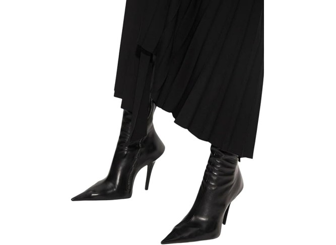 10cm Large Size Women's Boots Pointed Toe High Heel Knee-High Boots Side Zipper Stiletto Heel Nude Boots
