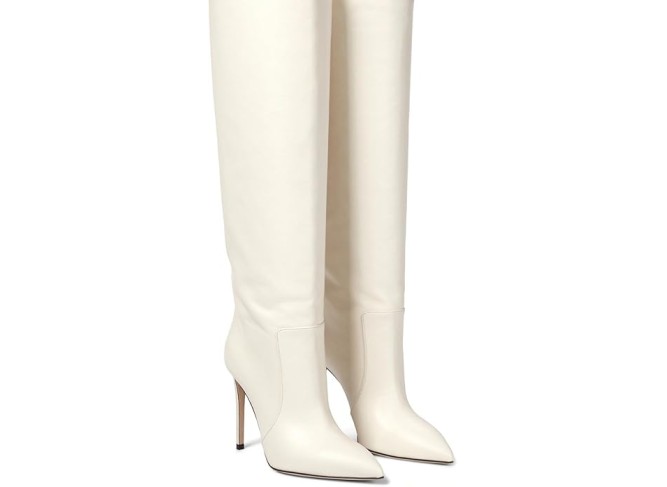 Women's Stiletto Knee High Boots Ladies Boot Pointed Toe Hight Heels Shoes Cowhide Texture Suitable for Casual Gatherings