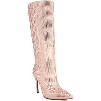 Rhinestones Knee-high Boots Women's Boots Pointed Toe Stiletto Heels High Boots High Heels Side Zipper Height 11CM