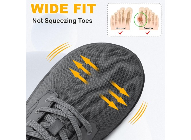 Mens Dress Shoes Wide Toe Walking Shoes Minimalist Barefoot Shoes Casual Sneakers Breathable Zero Drop Shoes